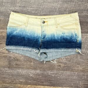 Princess Vera Wang born to rule tie dyed denim cut off Jean shorts size 9 B75